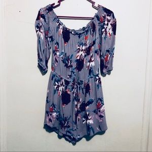 Off the shoulder romper with tie waist